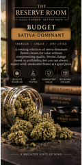 Budget Sativa-Dominant rotating whole flower from The Reserve Room